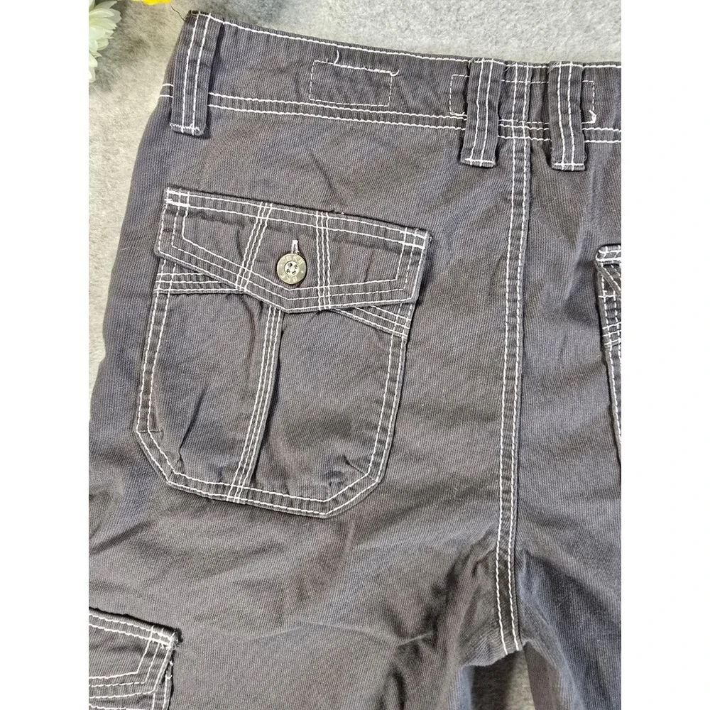 BKE Chase Standard Fit Cargo Shorts Mens 32 Gray Contrast Stitch Utility Y2K